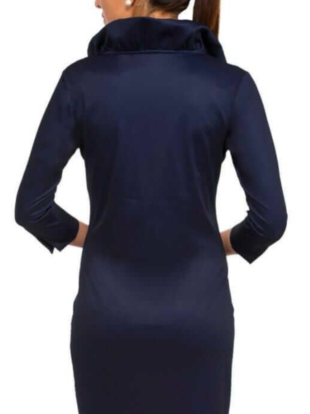 Gretchen Scott Designs Navy Ruffle-Collar Dress - Picture 4 of 9